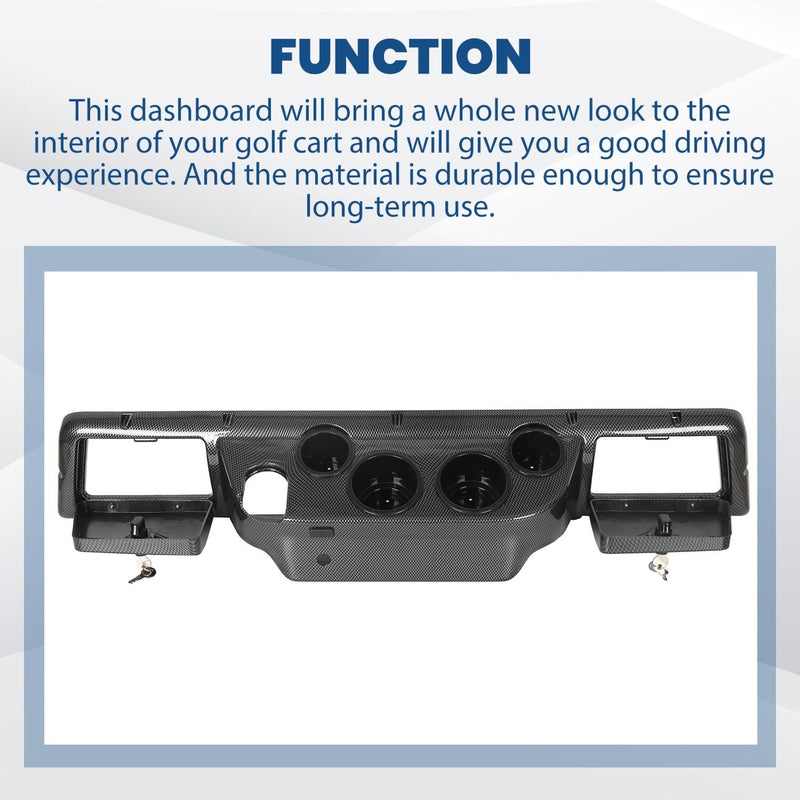 DURAFORCE For 1982-Up Club Car DS Golf Cart Carbon Style Dash DashBoard Cover Cup Holders