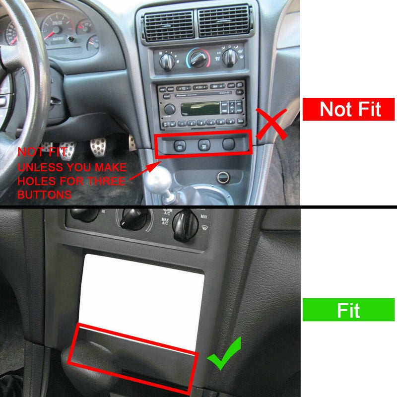 DURAFORCE For 1994-2002 Ford Mustang Car Stereo Radio Single/Double DIN Dash Kit Bezel
