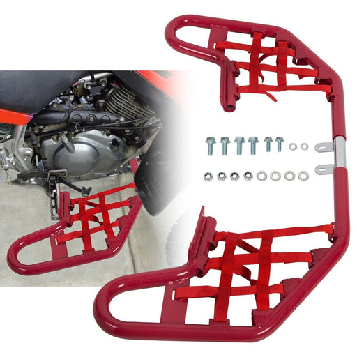 DURAFORCE For YAMAHA WARRIOR 350 YFM350X 1987-2004 Red Nerf Bars w/ Nets Aluminum