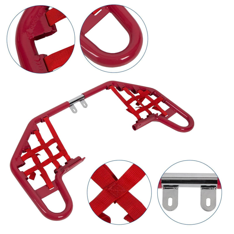 DURAFORCE For YAMAHA WARRIOR 350 YFM350X 1987-2004 Red Nerf Bars w/ Nets Aluminum