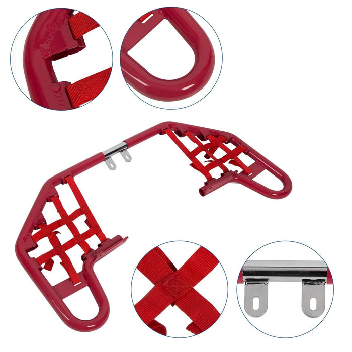 DURAFORCE For YAMAHA WARRIOR 350 YFM350X 1987-2004 Red Nerf Bars w/ Nets Aluminum