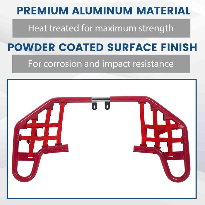 DURAFORCE For YAMAHA WARRIOR 350 YFM350X 1987-2004 Red Nerf Bars w/ Nets Aluminum