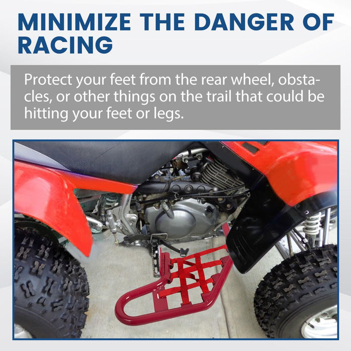 DURAFORCE For YAMAHA WARRIOR 350 YFM350X 1987-2004 Red Nerf Bars w/ Nets Aluminum