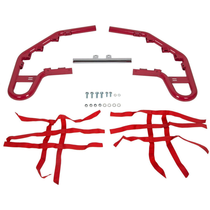 DURAFORCE For YAMAHA WARRIOR 350 YFM350X 1987-2004 Red Nerf Bars w/ Nets Aluminum