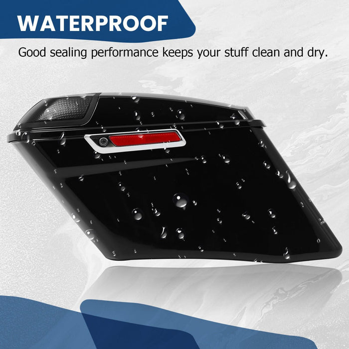 DURAFORCE 4" Stretched Hard SaddleBags 5x7 Speaker Lids For Harley Street Road Glide 2014+