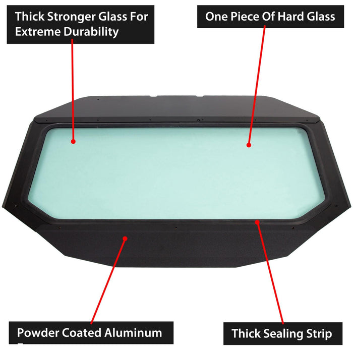 DURAFORCE Full Glass Windshield Black W/O wiper For 2017-up Can Am Maverick X3