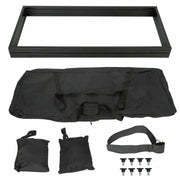 DURAFORCE Portable DJ Event Facade White Black Scrim Metal Frame Booth + Travel Bag Case
