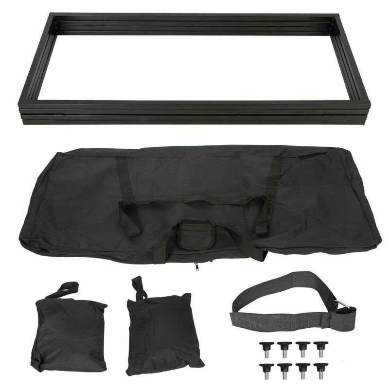 DURAFORCE Portable DJ Event Facade White Black Scrim Metal Frame Booth + Travel Bag Case