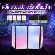 DURAFORCE Portable DJ Event Facade White Black Scrim Metal Frame Booth + Travel Bag Case