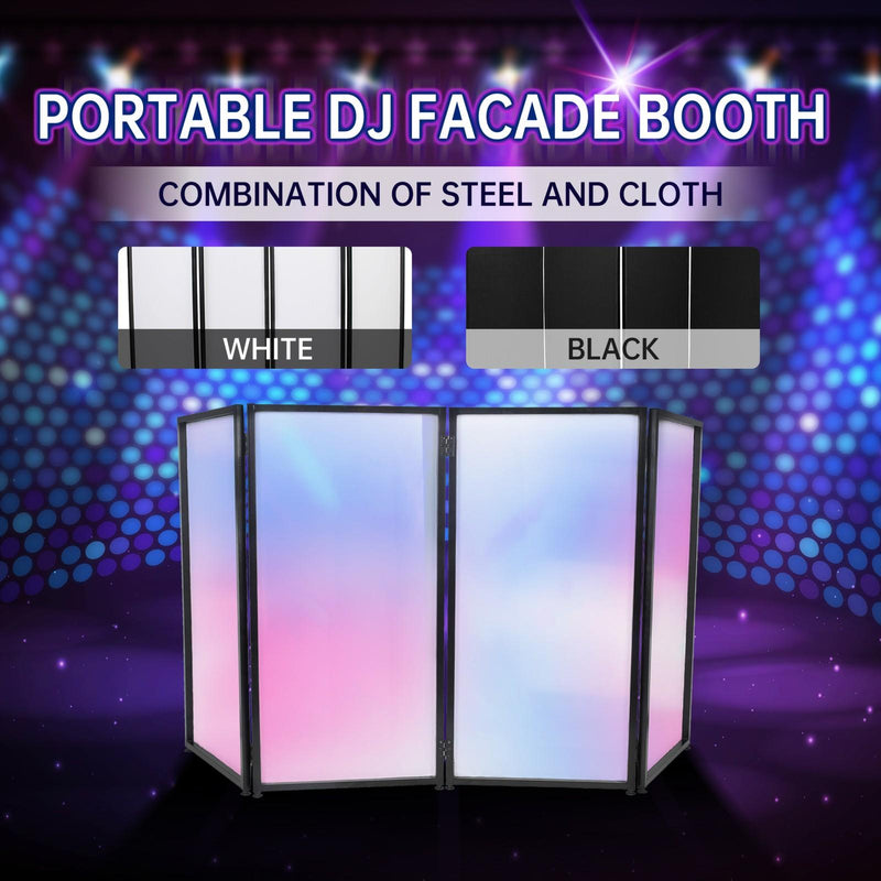 DURAFORCE Portable DJ Event Facade White Black Scrim Metal Frame Booth + Travel Bag Case