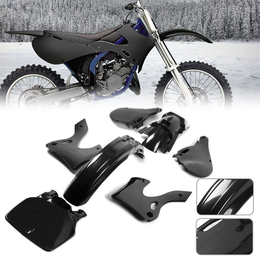 DURAFORCE Black Restyle Plastic Kit Fairing Bodywork For KAWASAKI KX125 KX250 1999-2002