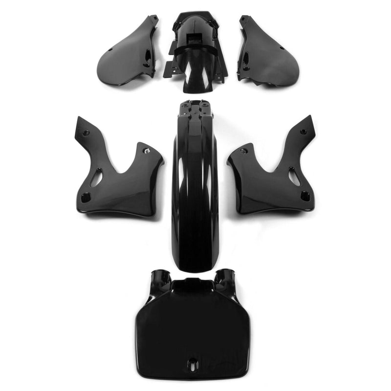 DURAFORCE Black Restyle Plastic Kit Fairing Bodywork For KAWASAKI KX125 KX250 1999-2002
