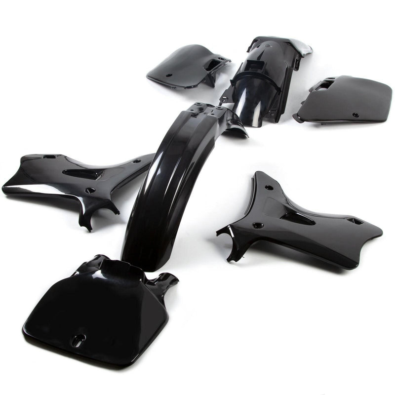 DURAFORCE Black Complete Plastic Bodywork kit For KAWASAKI KX125 KX250 1994 1995 1996-1998