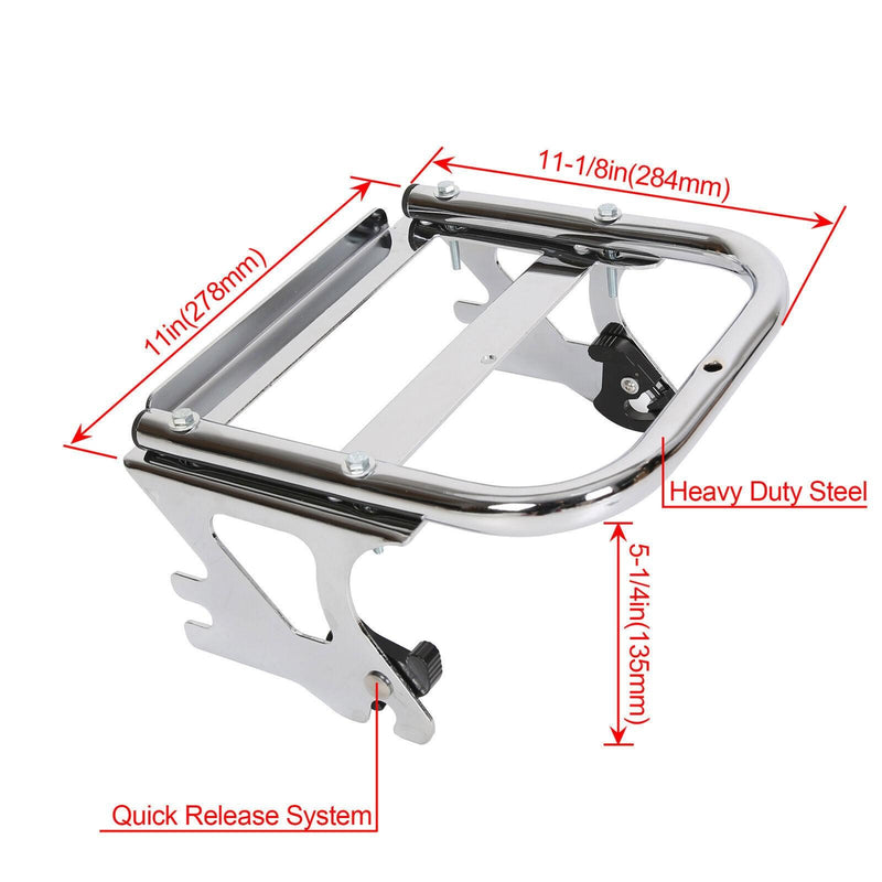 DURAFORCE Quick Detach 2 up Luggage Trunk Rack + Docking Kits For Harley 97-08 Touring