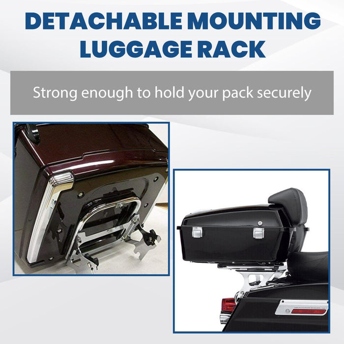 DURAFORCE Quick Detach 2 up Luggage Trunk Rack + Docking Kits For Harley 97-08 Touring
