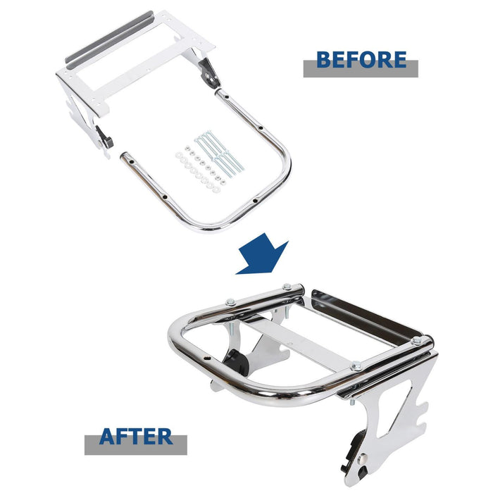 DURAFORCE Quick Detach 2 up Luggage Trunk Rack + Docking Kits For Harley 97-08 Touring