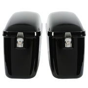 DURAFORCE Vivid Black Large Hard Saddle Bag Trunk For Harley Dyna Honda Yamaha Accessories