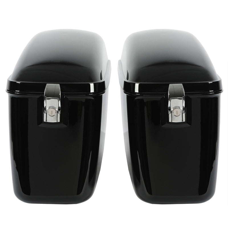 DURAFORCE Vivid Black Large Hard Saddle Bag Trunk For Harley Dyna Honda Yamaha Accessories