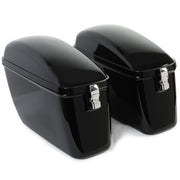 DURAFORCE Vivid Black Large Hard Saddle Bag Trunk For Harley Dyna Honda Yamaha Accessories