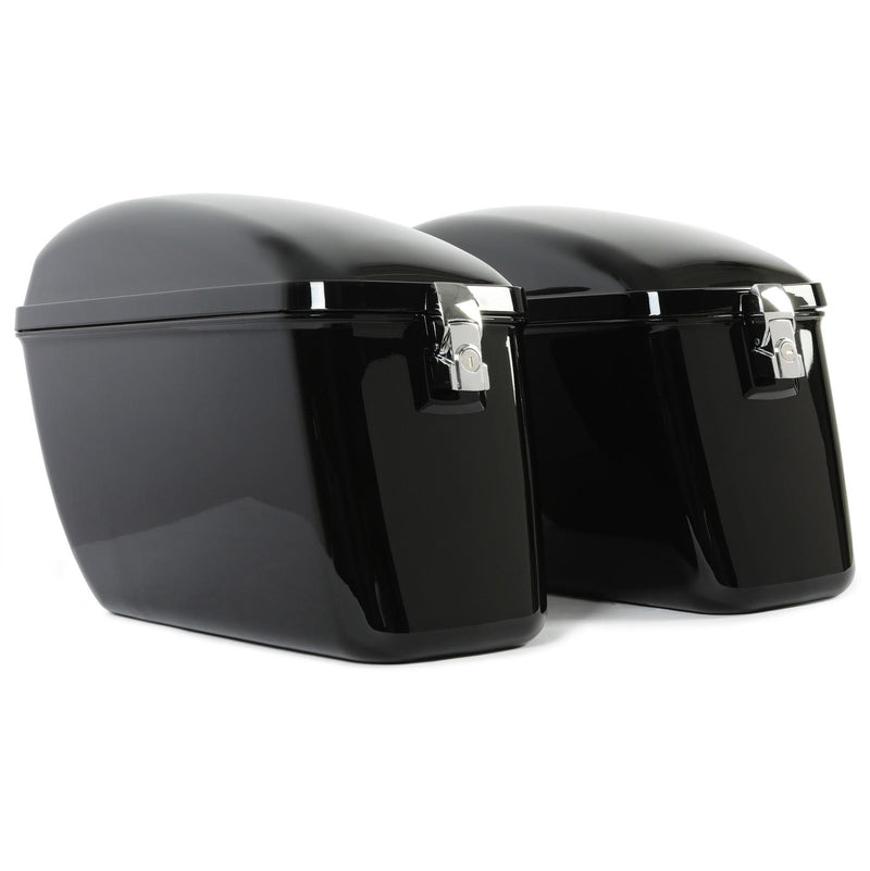 DURAFORCE Vivid Black Large Hard Saddle Bag Trunk For Harley Dyna Honda Yamaha Accessories