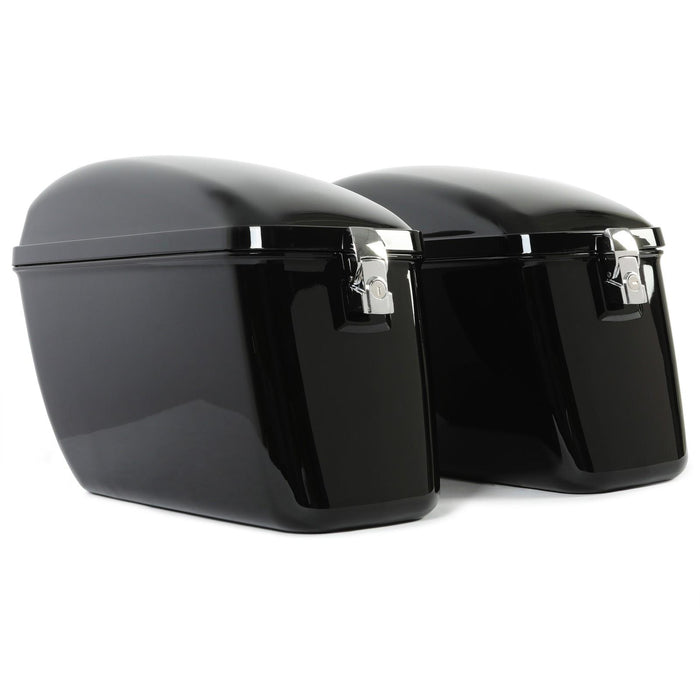 DURAFORCE Vivid Black Large Hard Saddle Bag Trunk For Harley Dyna Honda Yamaha Accessories