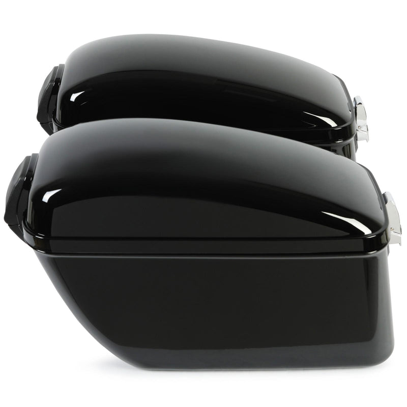 DURAFORCE Vivid Black Large Hard Saddle Bag Trunk For Harley Dyna Honda Yamaha Accessories