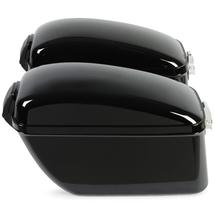 DURAFORCE Vivid Black Large Hard Saddle Bag Trunk For Harley Dyna Honda Yamaha Accessories
