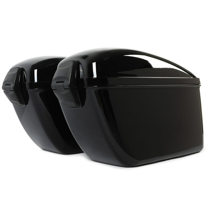 DURAFORCE Vivid Black Large Hard Saddle Bag Trunk For Harley Dyna Honda Yamaha Accessories