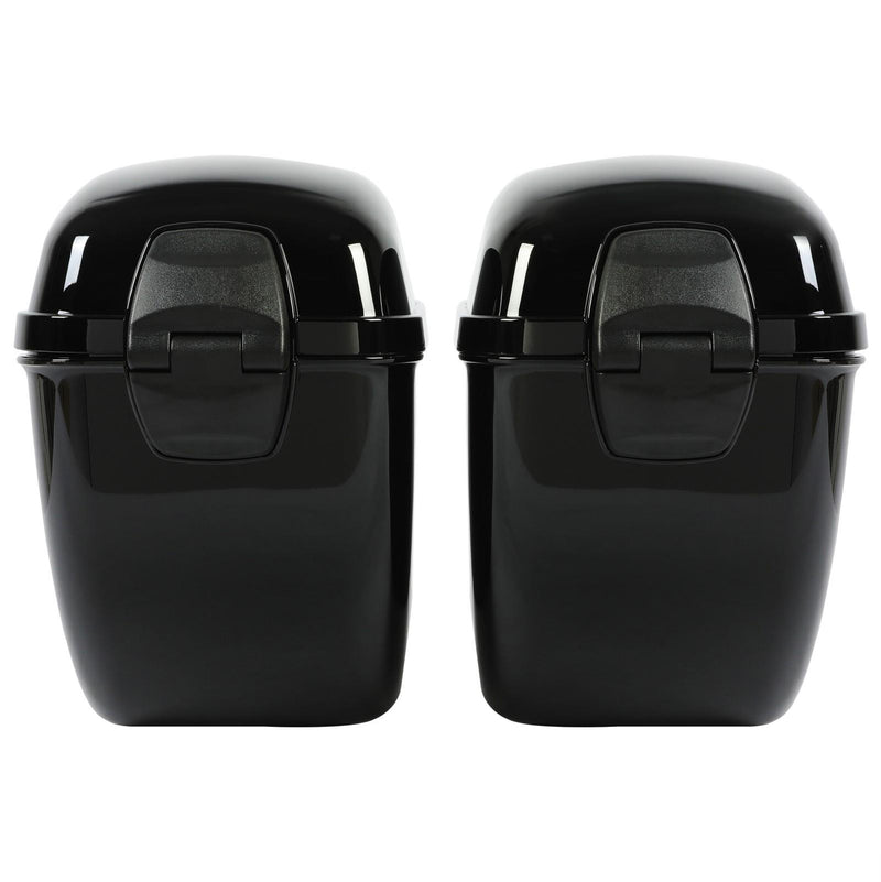 DURAFORCE Vivid Black Large Hard Saddle Bag Trunk For Harley Dyna Honda Yamaha Accessories