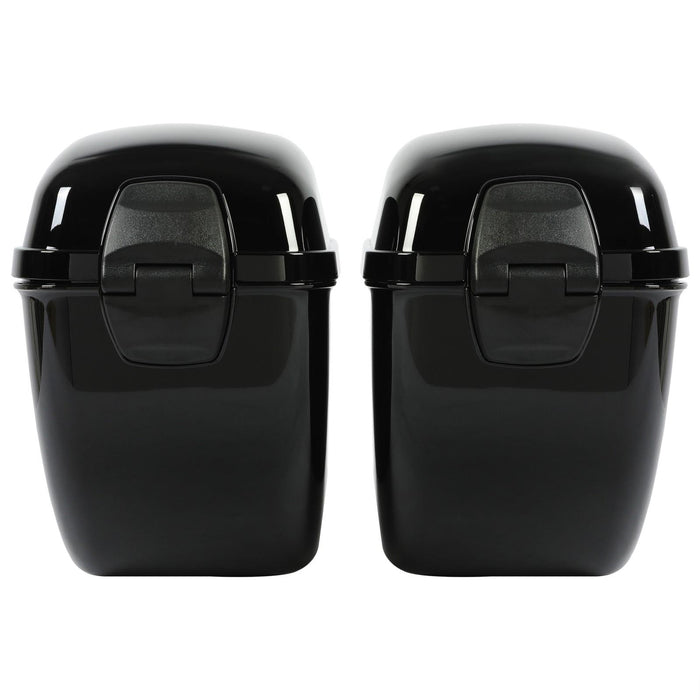 DURAFORCE Vivid Black Large Hard Saddle Bag Trunk For Harley Dyna Honda Yamaha Accessories