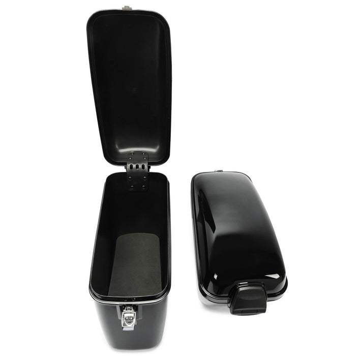 DURAFORCE Vivid Black Large Hard Saddle Bag Trunk For Harley Dyna Honda Yamaha Accessories