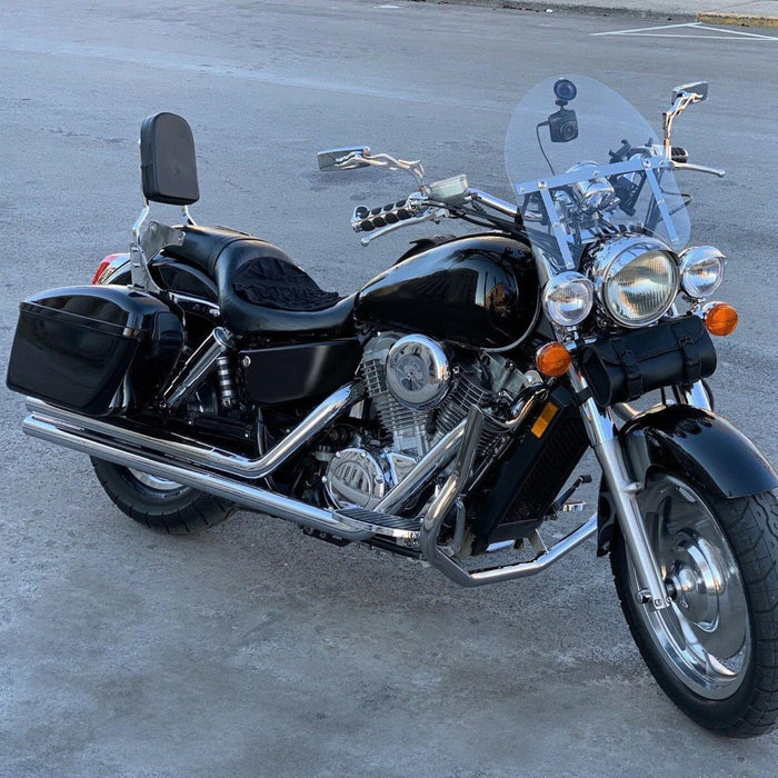 DURAFORCE Vivid Black Large Hard Saddle Bag Trunk For Harley Dyna Honda Yamaha Accessories