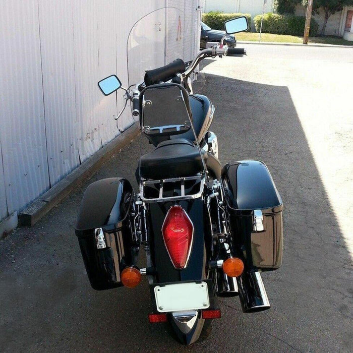 DURAFORCE Vivid Black Large Hard Saddle Bag Trunk For Harley Dyna Honda Yamaha Accessories