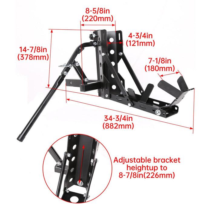DURAFORCE 800lb Motorcycle Scooter Carrier 2" Tow Receiver Trailer Hauler Hitch Mount Rack