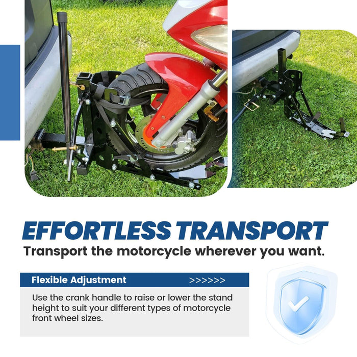 DURAFORCE 800lb Motorcycle Scooter Carrier 2" Tow Receiver Trailer Hauler Hitch Mount Rack