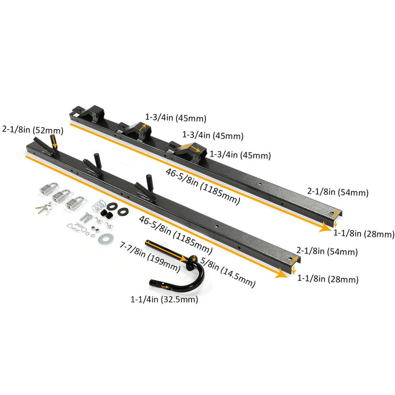 DURAFORCE 3-Place Weeder Trimmer Rack Holder for Enclosed Landscape Trailer Lockable