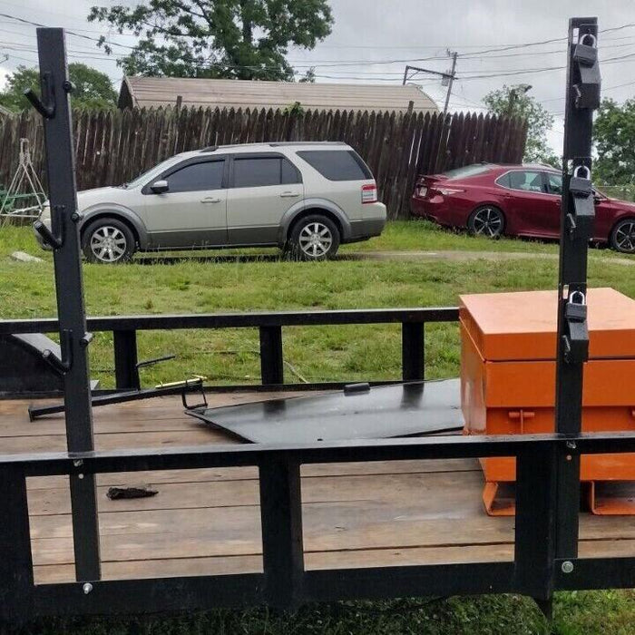 DURAFORCE 3-Place Weeder Trimmer Rack Holder for Enclosed Landscape Trailer Lockable