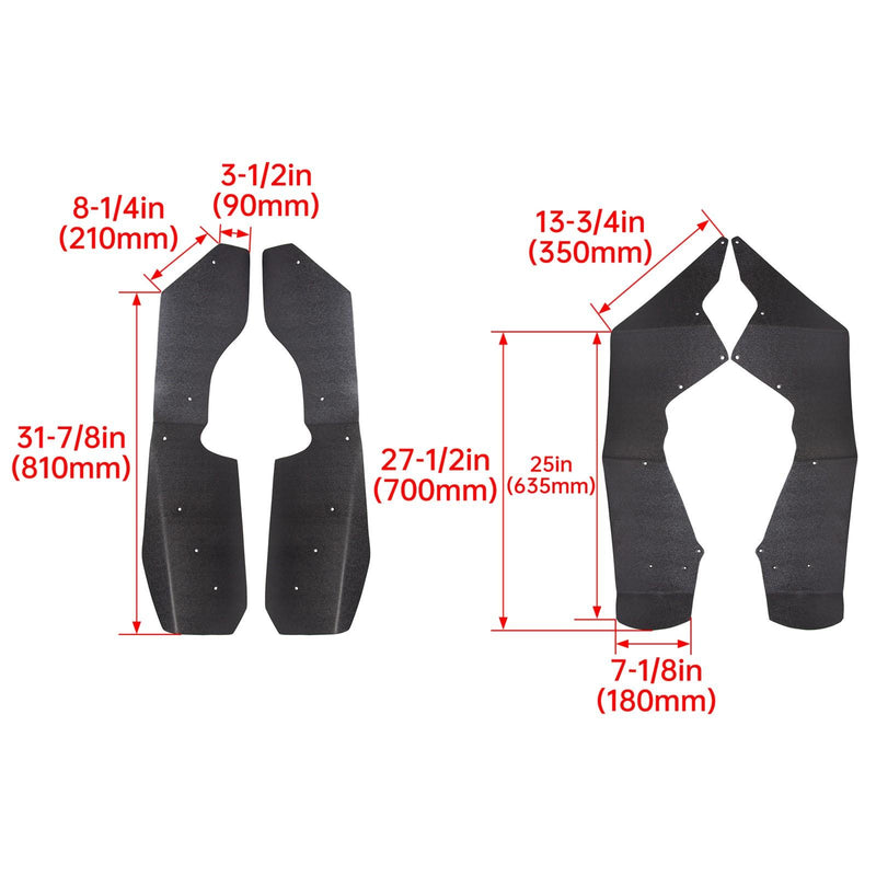 DURAFORCE (4) Fender Flares Extensions For 2009-2014 Polaris RZR S 800 Textured
