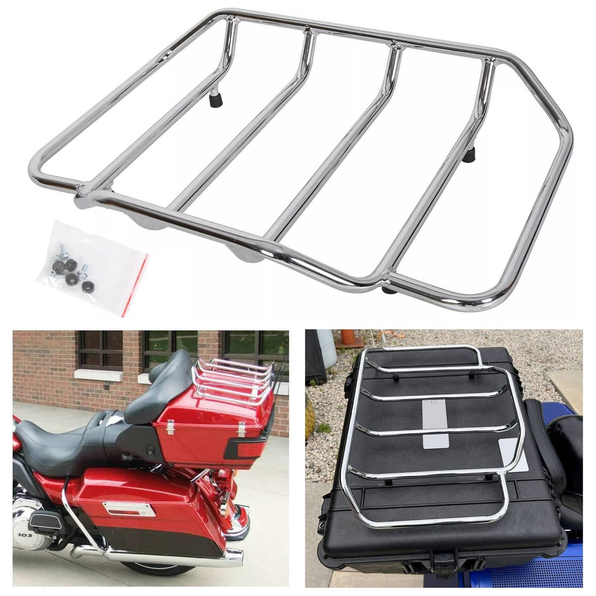 Motorcycle Luggage Trunk Top Rack For Harley Touring Road Street Glide ...