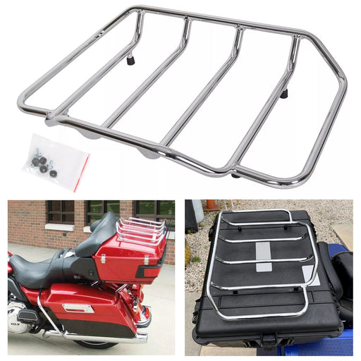 DURAFORCE Motorcycle Luggage Trunk Top Rack For Harley Touring Road Street Glide FLHR