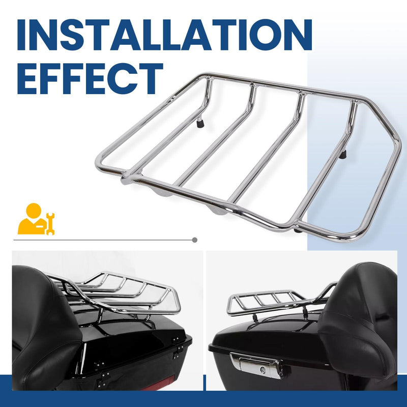 DURAFORCE Motorcycle Luggage Trunk Top Rack For Harley Touring Road Street Glide FLHR