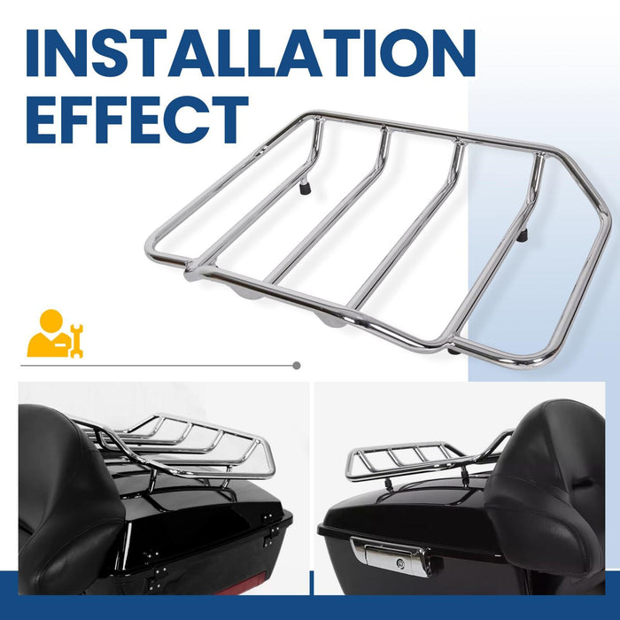 DURAFORCE Motorcycle Luggage Trunk Top Rack For Harley Touring Road Street Glide FLHR