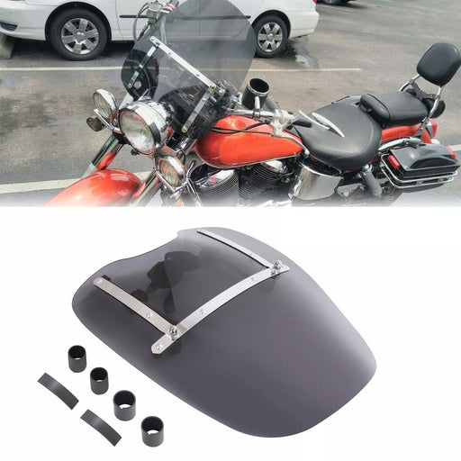 DURAFORCE 19"x17" Smoke Windshield Windscreen For Honda Harley Sportster Dyna Softail