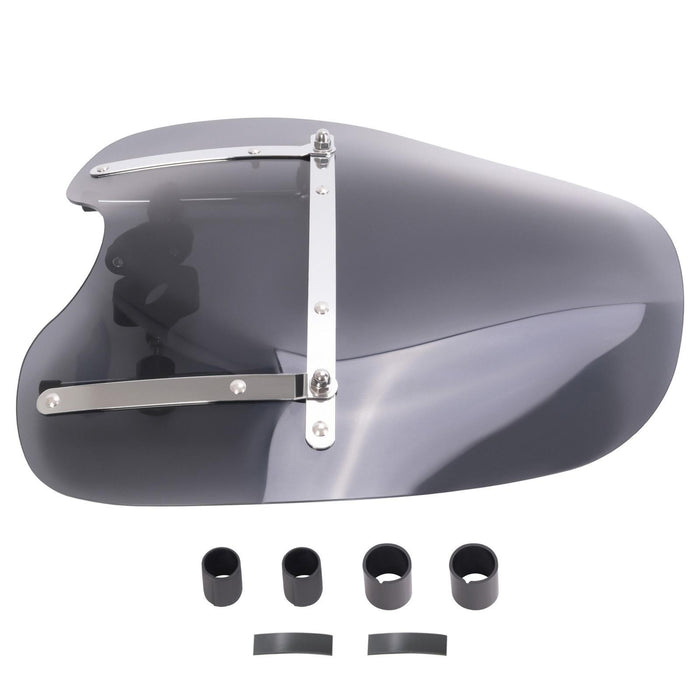 DURAFORCE 19"x17" Smoke Windshield Windscreen For Honda Harley Sportster Dyna Softail