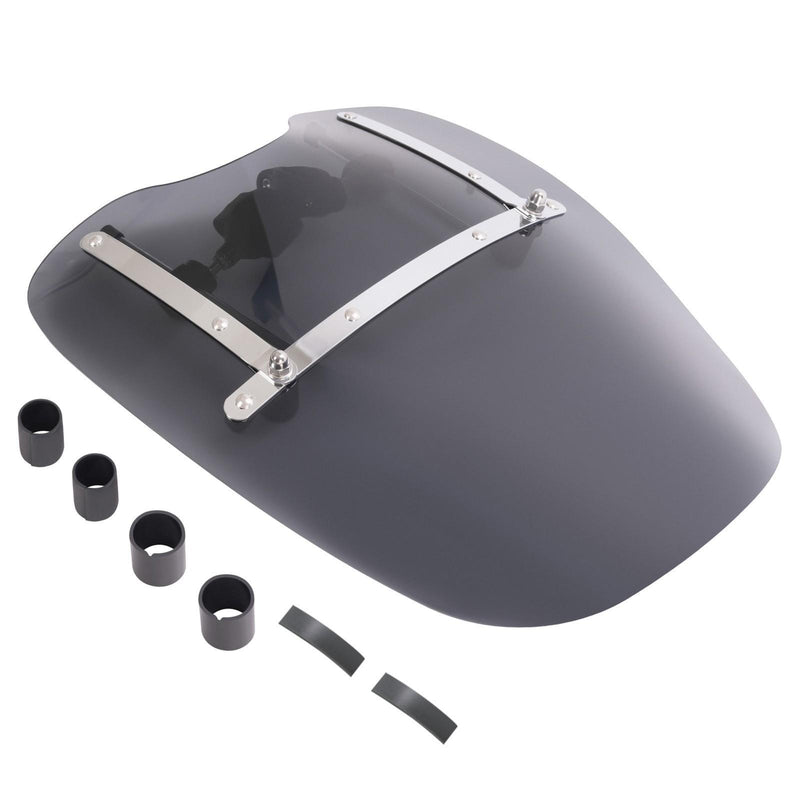 DURAFORCE 19"x17" Smoke Windshield Windscreen For Honda Harley Sportster Dyna Softail