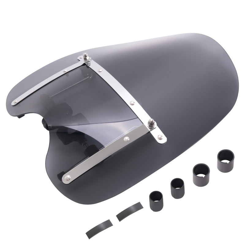 DURAFORCE 19"x17" Smoke Windshield Windscreen For Honda Harley Sportster Dyna Softail