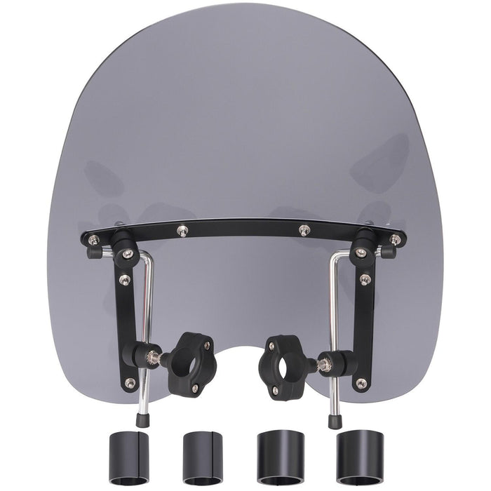 DURAFORCE 19"x17" Smoke Windshield Windscreen For Honda Harley Sportster Dyna Softail