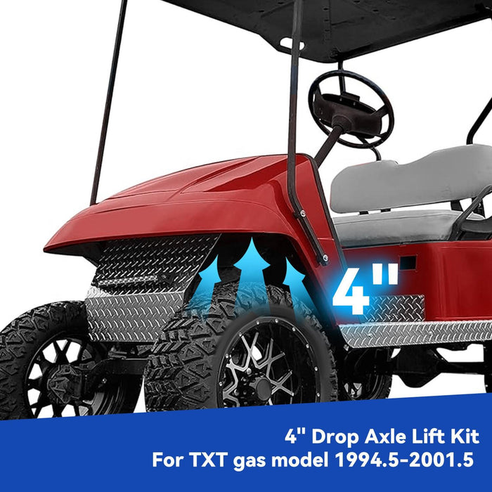 DURAFORCE 4" Drop Axle Lift Kit For EZGO Gas Golf Cart TXT Medalist Gas 1994.5-2001.5
