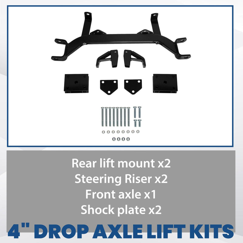 DURAFORCE 4" Drop Axle Lift Kit For EZGO Gas Golf Cart TXT Medalist Gas 1994.5-2001.5