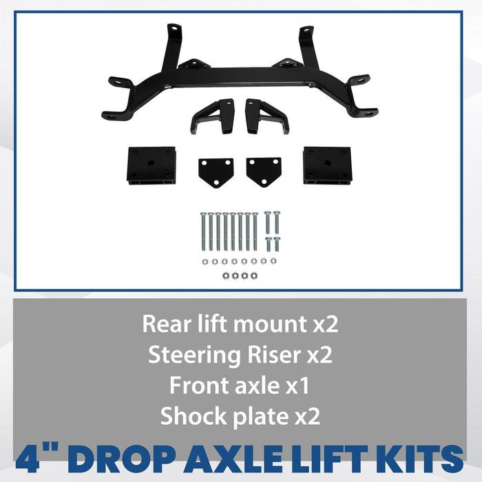 DURAFORCE 4" Drop Axle Lift Kit For EZGO Gas Golf Cart TXT Medalist Gas 1994.5-2001.5